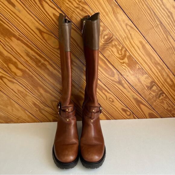 Tory Burch Daniel Brown Leather Riding Boot - Picture 3 of 8